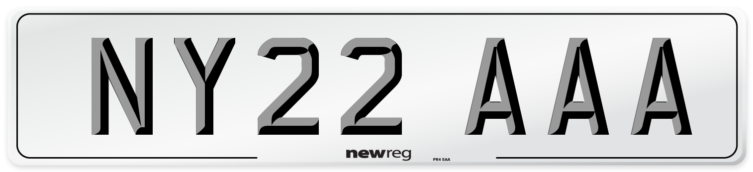NY22 AAA Number Plate from New Reg